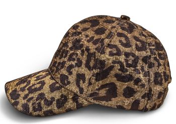 styleBREAKER Damen Baseball Cap mit Metallic Leo Muster | 6-Panel Kappe verstellbar | gebogener Schirm | Glanz Optik für Party & Festival