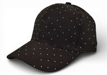 styleBREAKER Baseball Cap mit Strass Steinen | 6-Panel Kappe Glitzer | Verstellbare Basecap für Sommer Party & Freizeit