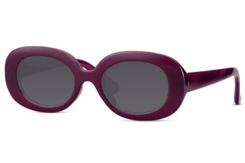 styleBREAKER Kinder Sonnenbrille Oval 90er Retro | Bold Frame Kunststoff UV400 | Coole Mädchen Brille (ca. 5-10 Jahre) | Inkl. Stoffbeutel & Mikrofasertuch