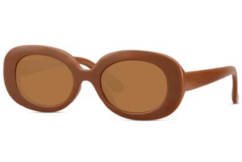 styleBREAKER Kinder Sonnenbrille Oval 90er Retro | Bold Frame Kunststoff UV400 | Coole Mädchen Brille (ca. 5-10 Jahre) | Inkl. Stoffbeutel & Mikrofasertuch