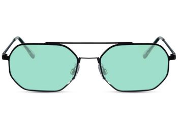 styleBREAKER Pilotenbrille Eckig Geometrisch | Oktagonale Fliegerbrille mit Doppelsteg & UV400 | Edler Kupfer Rahmen Metallic Chic Unisex | Inkl. Stoffbeutel & Mikrofasertuch