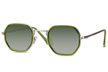 styleBREAKER Sonnenbrille Hexagonal Unisex | Geometrische Metall Brille Windsor-Ring & UV400 | Filigraner Kupfer Rahmen mit Farb-Akzenten | Retro Look | Inkl. Stoffbeutel & Putztuch