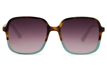 styleBREAKER Damen Sonnenbrille Oversize Quadratisch | Retro Two-Tone Rahmen mit Farbverlauf | Große Gläser mit Verlaufstönung UV400 | Glamour Look inkl. Stoffbeutel & Putztuch