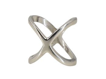 styleBREAKER Schalring Schalhalter im X Design | versilbert oder vergoldet | Schal Clip Schmuck zum Schals Binden für leichte dünne Schals und Tücher
