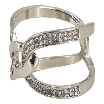 styleBREAKER Schalring Schalhalter Knoten Design mit Strassoptik | versilbert oder vergoldet | eleganter Schal Clip Schmuck zum Schals Binden für leichte dünne Schals und Tücher