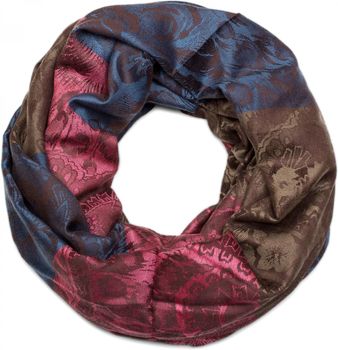 styleBREAKER Damen Loop Schlauchschal mit Blumen, Hibiskus Blüten, Paisley Muster, warm und weich, Tuch, Schal 01018058