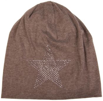 styleBREAKER klassische Unisex Beanie Mütze mit Stern Strass Applikation, warm 04024023