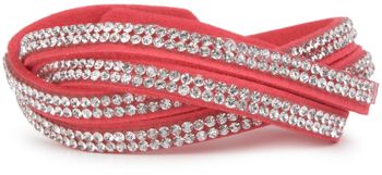 styleBREAKER weiches Strass Armband, eleganter Armschmuck mit Strasssteinen, Wickelarmband, 2x2-Reihig, Damen 05040004