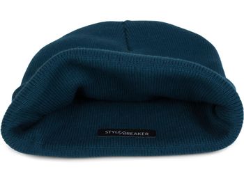 styleBREAKER Unisex Beanie Mütze einfarbig | Klassische Feinstrick Winter Strickmütze mit breitem Umschlag | Elastische Beanie in vielen Farben für Damen und Herren