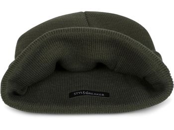styleBREAKER Unisex Beanie Mütze einfarbig | Klassische Feinstrick Winter Strickmütze mit breitem Umschlag | Elastische Beanie in vielen Farben für Damen und Herren