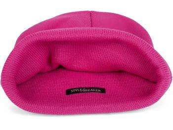 styleBREAKER Unisex Beanie Mütze einfarbig | Klassische Feinstrick Winter Strickmütze mit breitem Umschlag | Elastische Beanie in vielen Farben für Damen und Herren