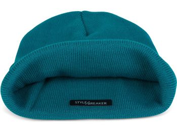 styleBREAKER Unisex Beanie Mütze einfarbig | Klassische Feinstrick Winter Strickmütze mit breitem Umschlag | Elastische Beanie in vielen Farben für Damen und Herren