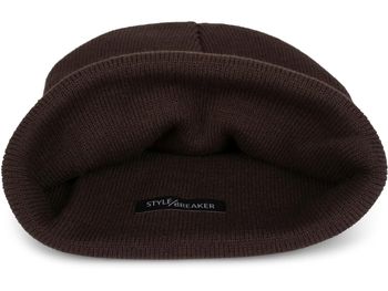 styleBREAKER Unisex Beanie Mütze einfarbig | Klassische Feinstrick Winter Strickmütze mit breitem Umschlag | Elastische Beanie in vielen Farben für Damen und Herren