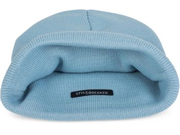 styleBREAKER Unisex Beanie Mütze einfarbig | Klassische Feinstrick Winter Strickmütze mit breitem Umschlag | Elastische Beanie in vielen Farben für Damen und Herren
