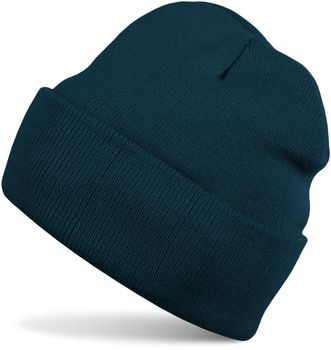 styleBREAKER Unisex Beanie Strickmütze Einfarbig, Feinstrick Mütze doppelt gestrickt, warme Winter Strickbeanie 04024029