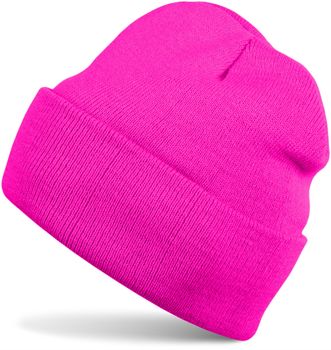 styleBREAKER Kinder Beanie Strickmütze mit breiter Krempe, Feinstrick Mütze doppelt gestrickt, Kindermütze 2-5 Jahre 04024030