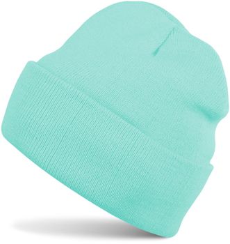 styleBREAKER Kinder Beanie Strickmütze mit breiter Krempe, Feinstrick Mütze doppelt gestrickt, Kindermütze 2-5 Jahre 04024030