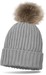 styleBREAKER Kinder Strick Bommelmütze mit Perlrippen Muster und Thermo-Fleece Futter, Winter Strickmütze mit Kunstfell Bommel 04024031