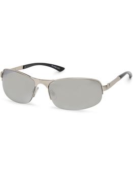 styleBREAKER Unisex Halbrand Sonnenbrille mit rechteckigen Polycarbonat Gläsern und Federscharnier, 09020051