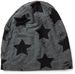 styleBREAKER Unisex Stoff Beanie Mütze mit Sterne und Vintage Punkte Muster, mit Rissen im Destroyed used Look 04024046