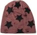 styleBREAKER Unisex Stoff Beanie Mütze mit Sterne und Vintage Punkte Muster, mit Rissen im Destroyed used Look 04024046