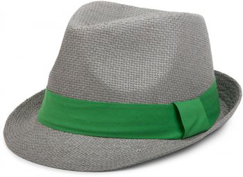 styleBREAKER Trilby Hut, leichter Papierhut mit kontrastfarbigem Zierband, Unisex 04025002