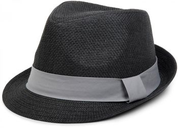 styleBREAKER Trilby Hut, leichter Papierhut mit kontrastfarbigem Zierband, Unisex 04025002