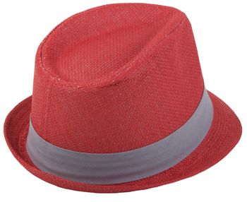 styleBREAKER Trilby Hut, leichter Papierhut mit kontrastfarbigem Zierband, Unisex 04025002