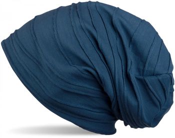 styleBREAKER Unisex Stoff Beanie Mütze mit Falten Muster, Slouch Longbeanie 04024053