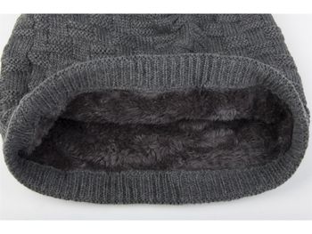 styleBREAKER Feinstrick Longbeanie Mütze mit Flecht Muster und warmem Fleece Innenfutter | Winter Strickmütze Unisex elastisch weich bequem warm