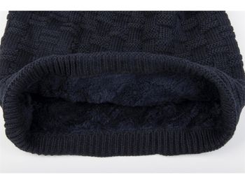 styleBREAKER Feinstrick Longbeanie Mütze mit Flecht Muster und warmem Fleece Innenfutter | Winter Strickmütze Unisex elastisch weich bequem warm