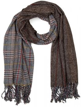 styleBREAKER breiter XXL Schal mit Fransen im Day and Night Design mit schottischem Tartan Plaid Muster, Unisex 01018138