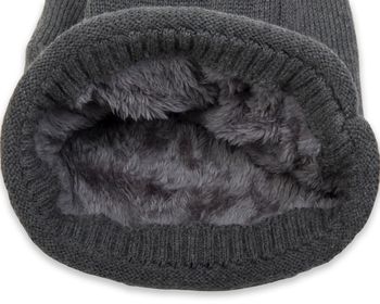 styleBREAKER Unisex Feinstrick Beanie Mütze mit weichem Fleece Innenfutter, warme Winter Strickmütze 04024065