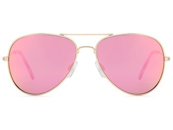 styleBREAKER Kinder Sonnenbrille Pilotenform mit verspiegelten oder getönten Gläsern | Edelstahl Rahmen UV400 Schutz | für Jungen und Mädchen 4 bis 10 Jahre