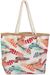 styleBREAKER Strandtasche mit buntem Feder Muster und Reißverschluss, Schultertasche, Shopper, Badetasche, Damen 02012059