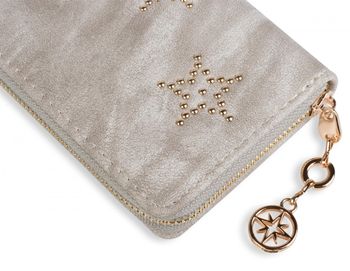 styleBREAKER Vintage Geldbörse mit Sterne aus Kugelnieten, umlaufender Reißverschluss, Portemonnaie, Damen 02040045
