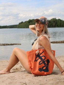 styleBREAKER XXL Strandtasche mit Anker Print | maritimer Look in Flechtoptik | Shopper Badetasche 57 x 33 x 32 cm