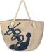 styleBREAKER Strandtasche in Flecht Optik mit Anker Print, Shopper, Badetasche, Damen 02012077