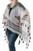 styleBREAKER leichter Sommer Poncho mit Ethno Muster, Quasten, Strand, Boho Style, Damen 08010022