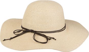 styleBREAKER Damen Strohhut mit schmalem Band und Schleife, Sonnenhut, Schlapphut, Sommerhut, Hut 04025012