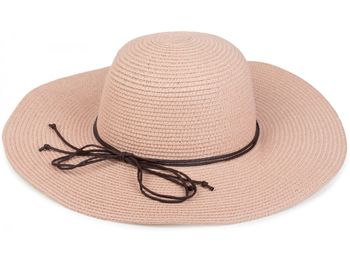 styleBREAKER Damen Strohhut mit schmalem Band und Schleife, Sonnenhut, Schlapphut, Sommerhut, Hut 04025012