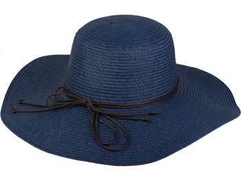 styleBREAKER Damen Strohhut mit schmalem Band und Schleife, Sonnenhut, Schlapphut, Sommerhut, Hut 04025012