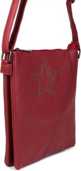 styleBREAKER Messenger Bag Umhängetasche mit Nieten Stern und überlappender Optik, Schultertasche, Handtasche, Damen 02012105