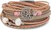 styleBREAKER Wickelarmband mit Perlen, Ketten, Flecht Element und Lebensbaum Anhänger, Magnetverschluss, Armband, Damen 05040070