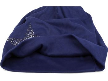 styleBREAKER Damen Slouch Beanie Mütze mit Strass Stern | Glitzer Longbeanie aus weicher Viskose | One Size für Erwachsene