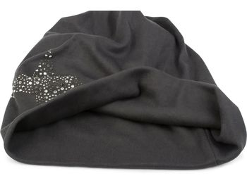 styleBREAKER Damen Slouch Beanie Mütze mit Strass Stern | Glitzer Longbeanie aus weicher Viskose | One Size für Erwachsene