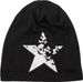 styleBREAKER warme Feinstrick Beanie Mütze mit Vintage Stern Print und sehr weichem Innenfutter, Slouch Longbeanie, Unisex 04024088