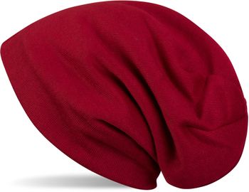 styleBREAKER warme Feinstrick Beanie Mütze mit sehr weichem Fleece Innenfutter, Longbeanie unifarben, Unisex 04024092