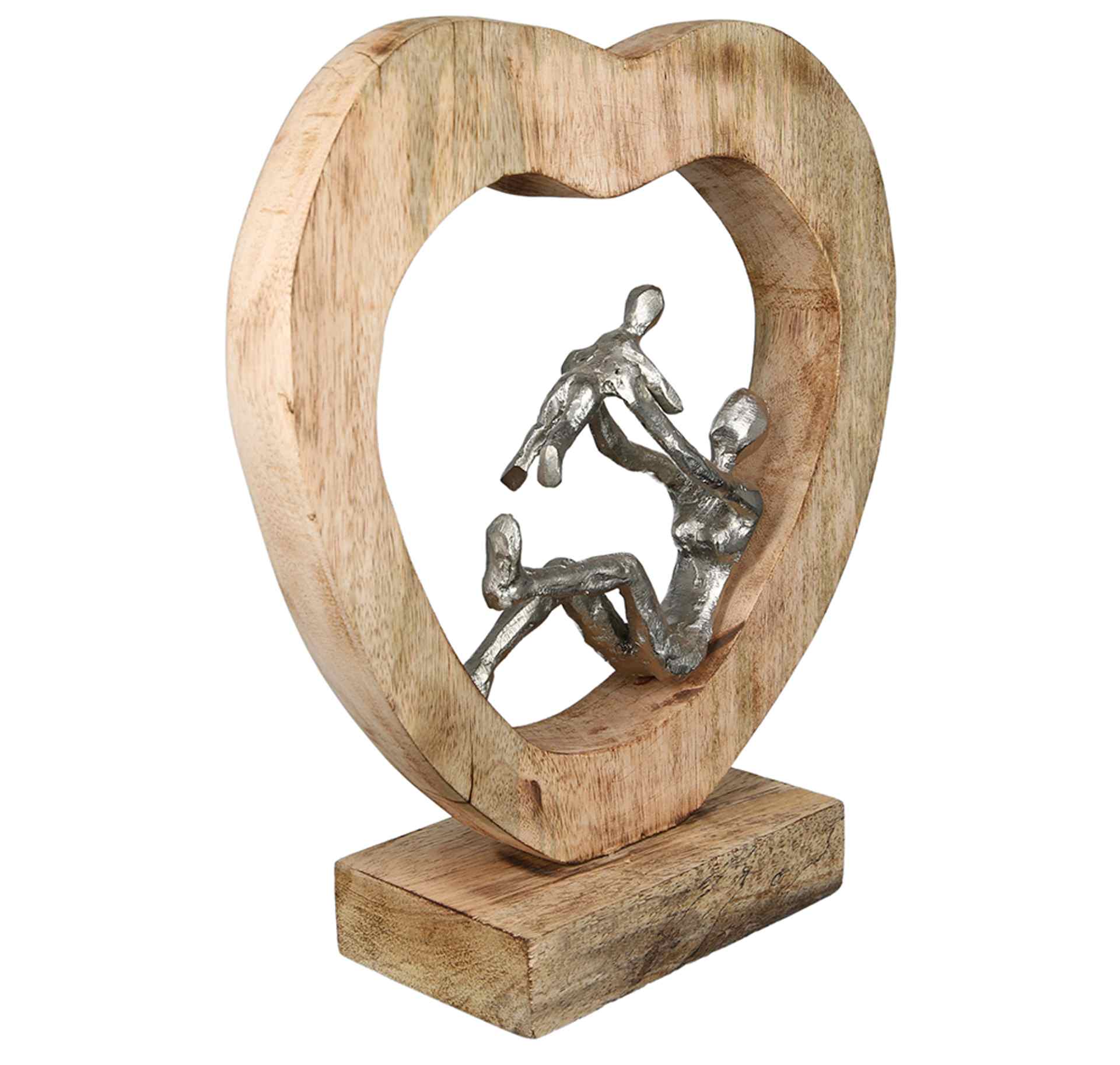 Casablanca Skulptur Kinderliebe Deko Der mit Kind & Meinliving.de: für Haushaltswaren Mangoholz Figur 30 Mutter Aluminium cm | Online-Shop