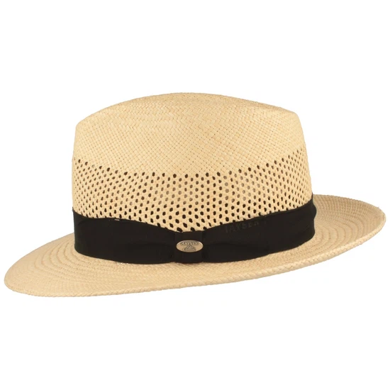 Mayser echter Netz Panama Strohhut Imperia in Bogart-Form in braun